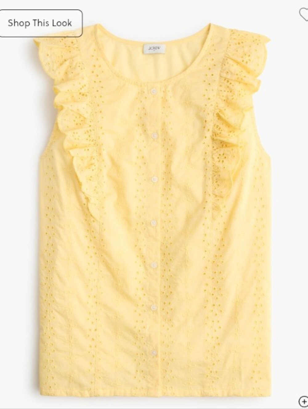 J. Crew Eyelet Flutter Sleeve Top